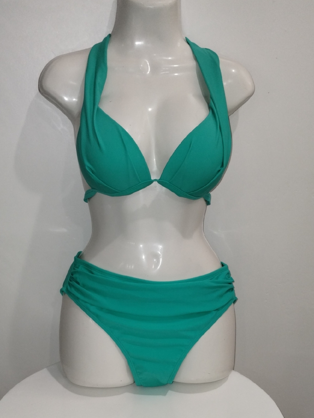 Women’s Teal Halter Bikini Set - Comfortable Two-Piece Swimwear